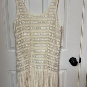 Rag & Bones Barbette Scoop Neck Mini dress, pleated mesh bottom